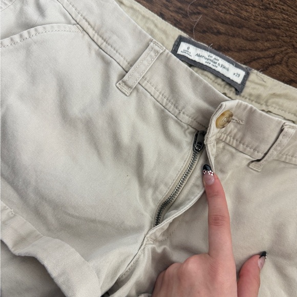 ABERCROMBIE & FITCH Vintage Low Rise Khaki Shorts Micro Mini Shorts Cargo Sz 8 - Picture 5 of 6